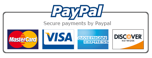 Secure payments via PayPal — Visa, Mastercard, American Express and more